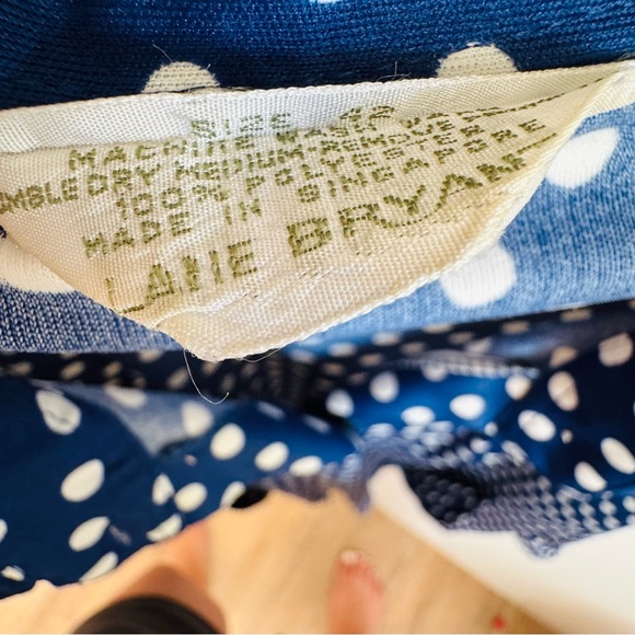 Vintage Lane Bryant blue Polka Dot Button-Up Shirt - Picture 8 of 10